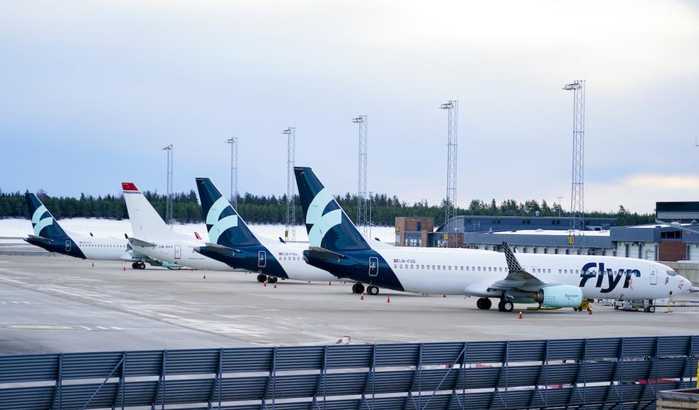 Fly fra flyselskapet Flyr på Oslo lufthavn. Flyselskapet Flyr kom ikke i mål med den nye finansieringsplanen. 